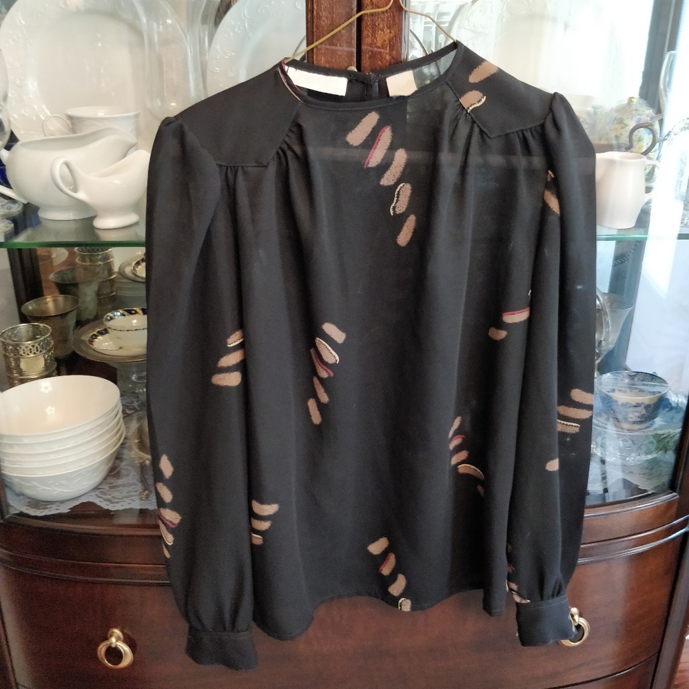Vintage used Christian Dior sheer black top